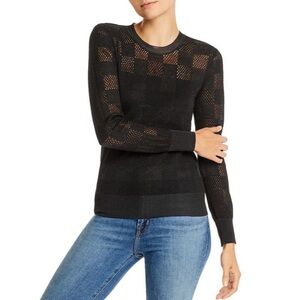 Rag & Bone Charlotte Mixed-Knit Checkered Sweater Alpaca Wool Black Small